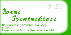 noemi szentmiklosi business card