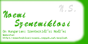 noemi szentmiklosi business card